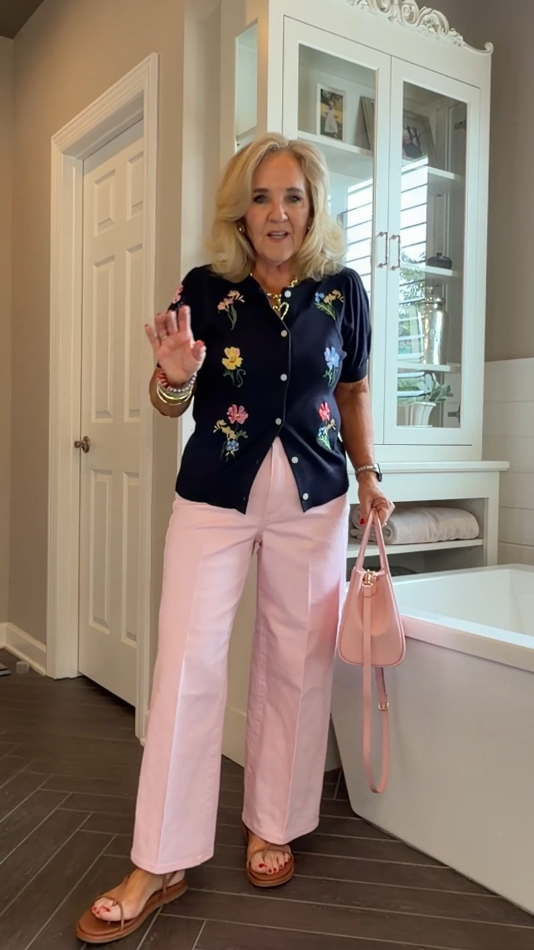 Walmart sweater size medium
Walmart jeans size 8
Summer outfit, pink jeans, embroidered sweater, pink purse

#LTKOver40 #LTKootd #LTKPetite