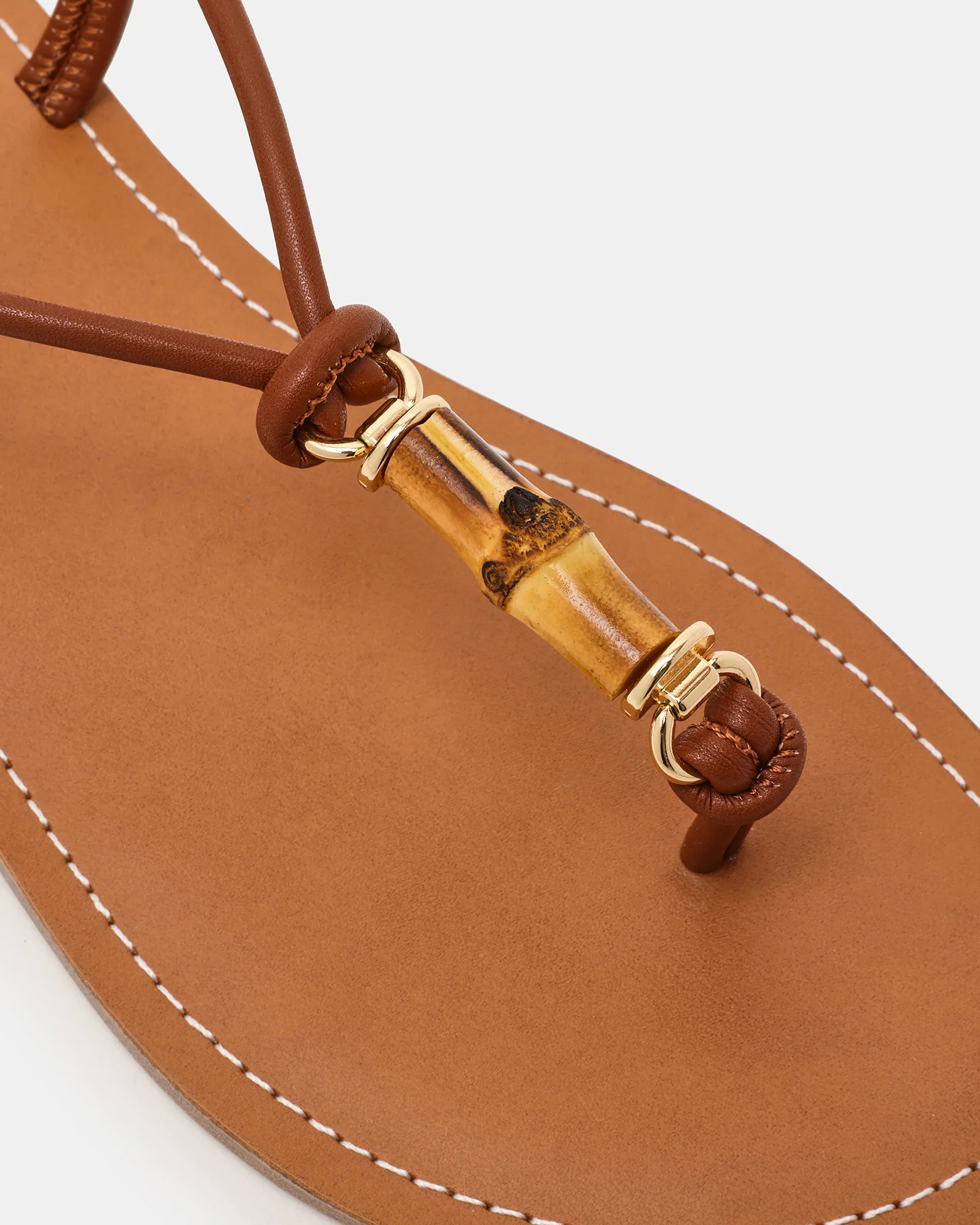 KINGSLY Tan Thong Knot-Detail Women's Sandal | Steve Madden (US)