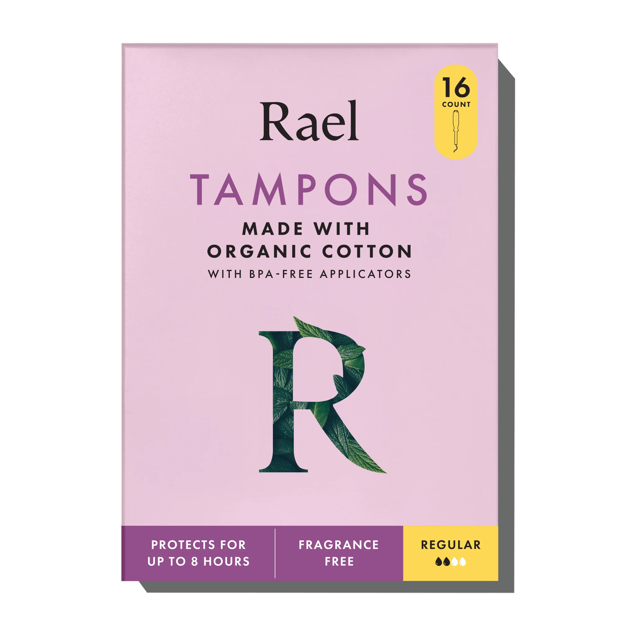 Regular Tampons | BPA-Free & Organic Cotton Core | Rael | Rael