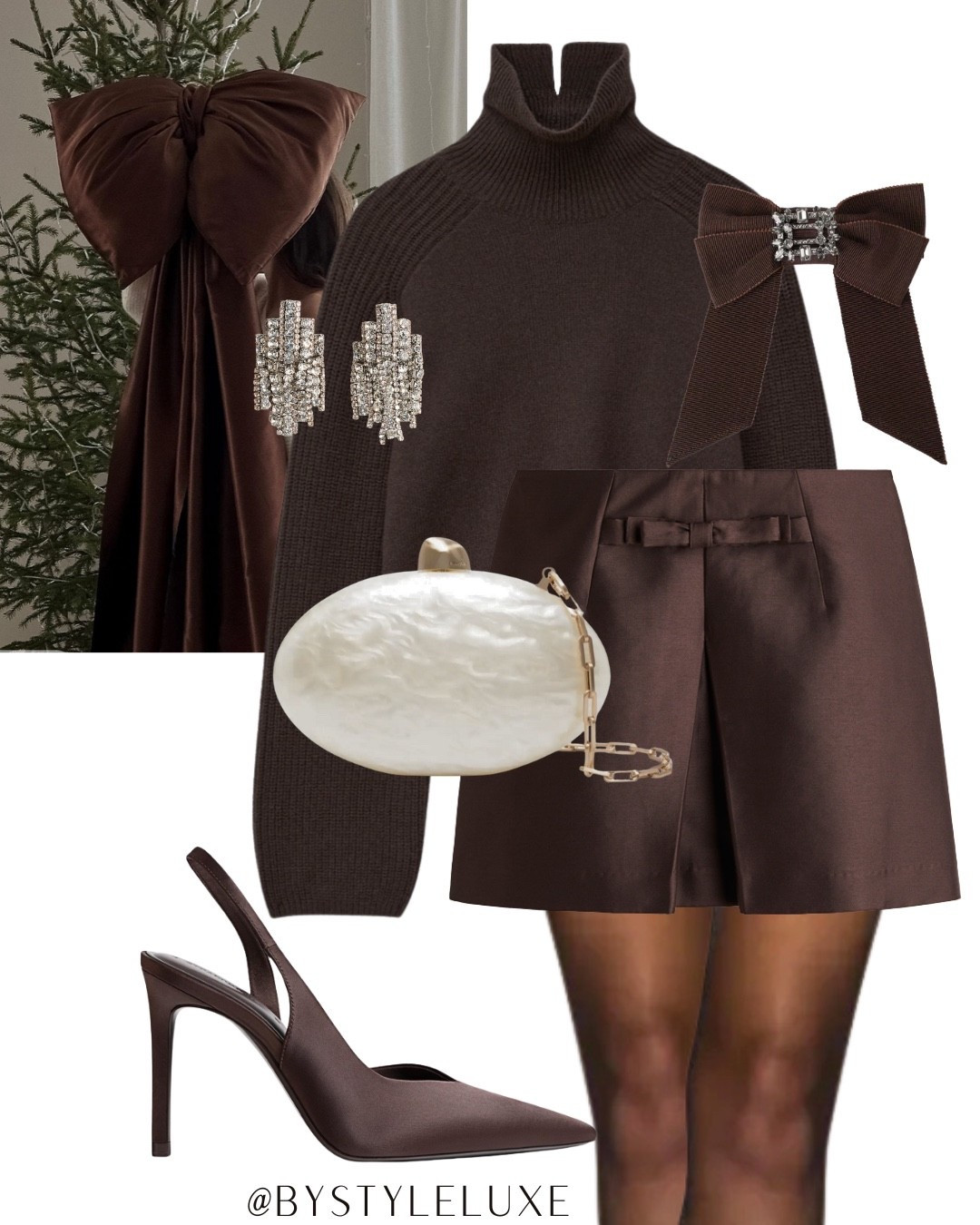 CHRISTMAS PARTY - an all brown understated party look with this £19.99 H&amp;M brown satin skirt 

#hm #partywear #christmasoutfit 

#LTKpartywear #LTKwinter #LTKfestive