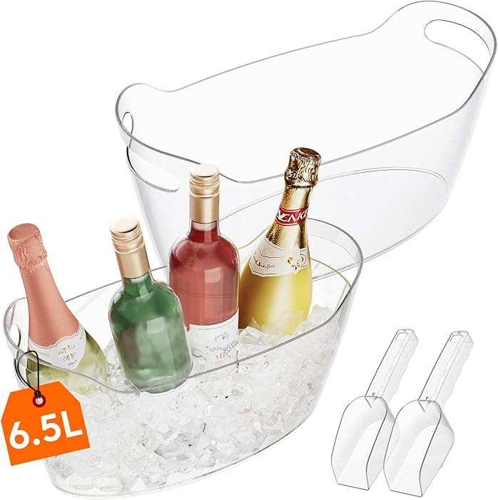 Lifewit 6.5L Ice Bucket for Parties 2 Pcs (in 1 Package), Portable Drink Bucket for Cocktail Bar,... | Amazon (US)