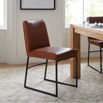 Range Leather Side Dining Chair | West Elm (US)