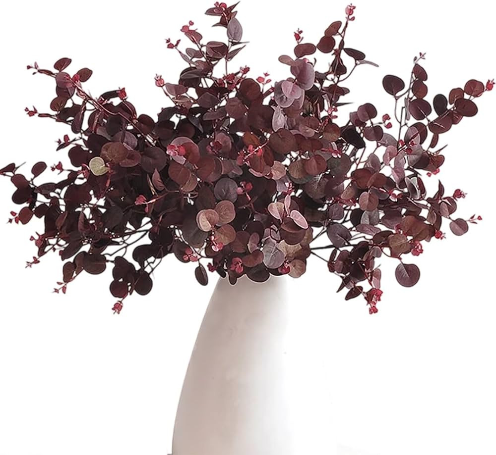 4Pcs Artificial Eucalyptus Stems Faux Eucalyptus Branches Silk Silver Dollar Leaves Fake Leaf Spr... | Amazon (US)