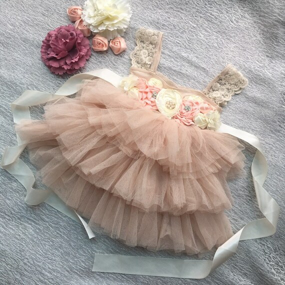 Girls Lace Tutu Dress Dusty Rose Tulle Dress Special | Etsy | Etsy (US)