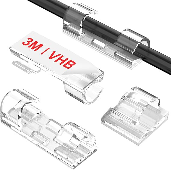 Adhesive Cable Clips Clear (40PCS, M), Upgraded Wire Holders for Wall, Strong Cord Organizer Unde... | Amazon (US)