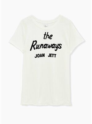 Torrid Classic Fit Crew Tee The Runaways Joan Jett White 0X L 12 #22077 | eBay US