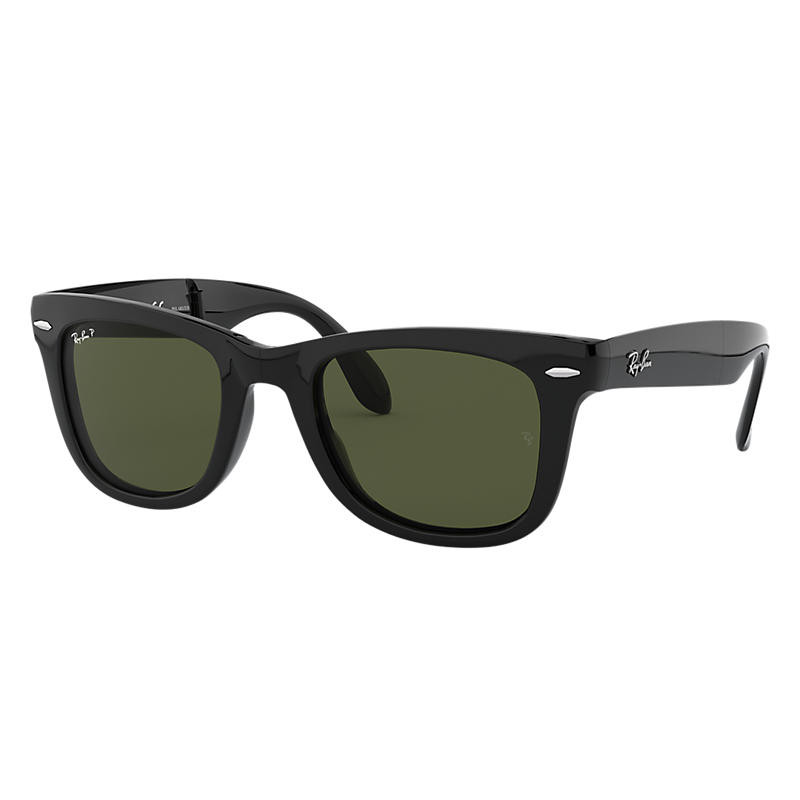 Ray-Ban Wayfarer Folding Classic Black Sunglasses, Polarized Green Lenses - Rb4105 | Ray-Ban (US)