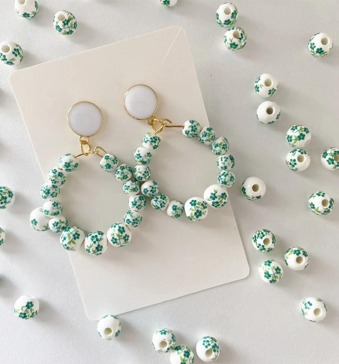 Provençal Hoops in Green - Etsy | Etsy (US)