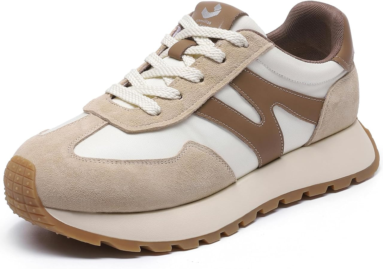 somiliss Platform Fashion Sneakers for Women Suede Patchwork Casual Tennis Shoes Comfortable Non ... | Amazon (US)