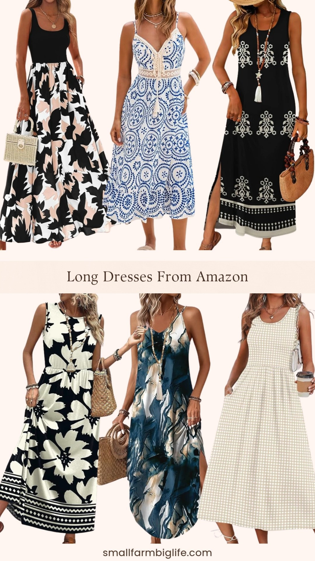 Amazon has the most beautiful long dresses for summer right now and I rounded up all my favorites! From boho crochet lace spaghetti strap midis and flowy halter maxi dresses to sleeveless sundresses with pockets, gingham midi dresses, and stunning patterned boho styles, these are the effortless and flattering dresses that are perfect for beach vacations, resort wear, and everything in between. So many beautiful prints and silhouettes at unbeatable prices. Linking everything below! 

 #LTKootd #LTKSeasonal #LTKOver40