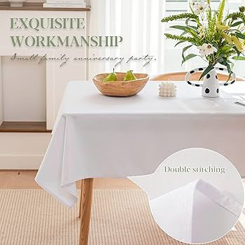 BYDOLL Table Cloth White 30x60 Inch Tablecloth for 4 Foot Rectangle Tables Outdoor Washable Wrink... | Amazon (US)
