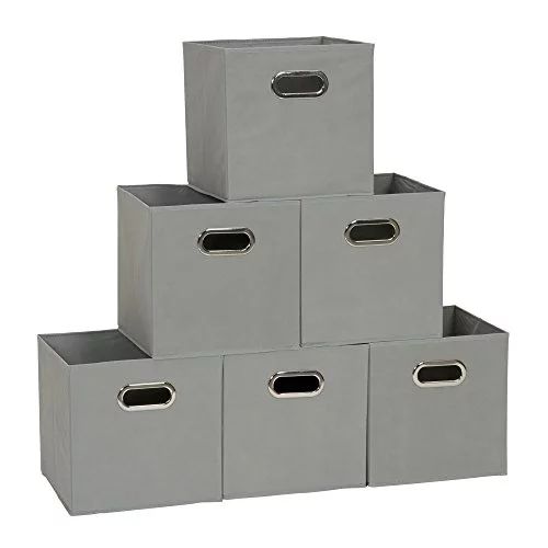 Household Essentials 84-1 Foldable Fabric Storage Bins | Set of 6 Cubby Cubes with Handles | Teaf... | Walmart (US)