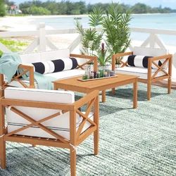 Beachcrest Home Delray 4 Piece Sofa Seating Group with Cushions | Wayfair | Wayfair North America