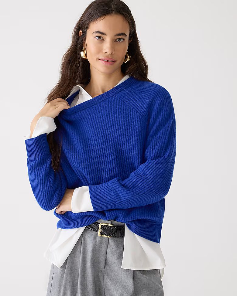 Ribbed cashmere oversized crewneck sweater | J. Crew US