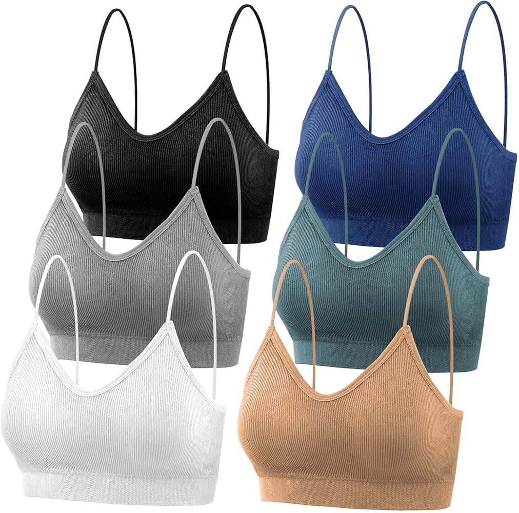 PAXCOO Bras for Women Pack of 6, Bralettes for Women Padded, Sports Bras for Women | Amazon (US)