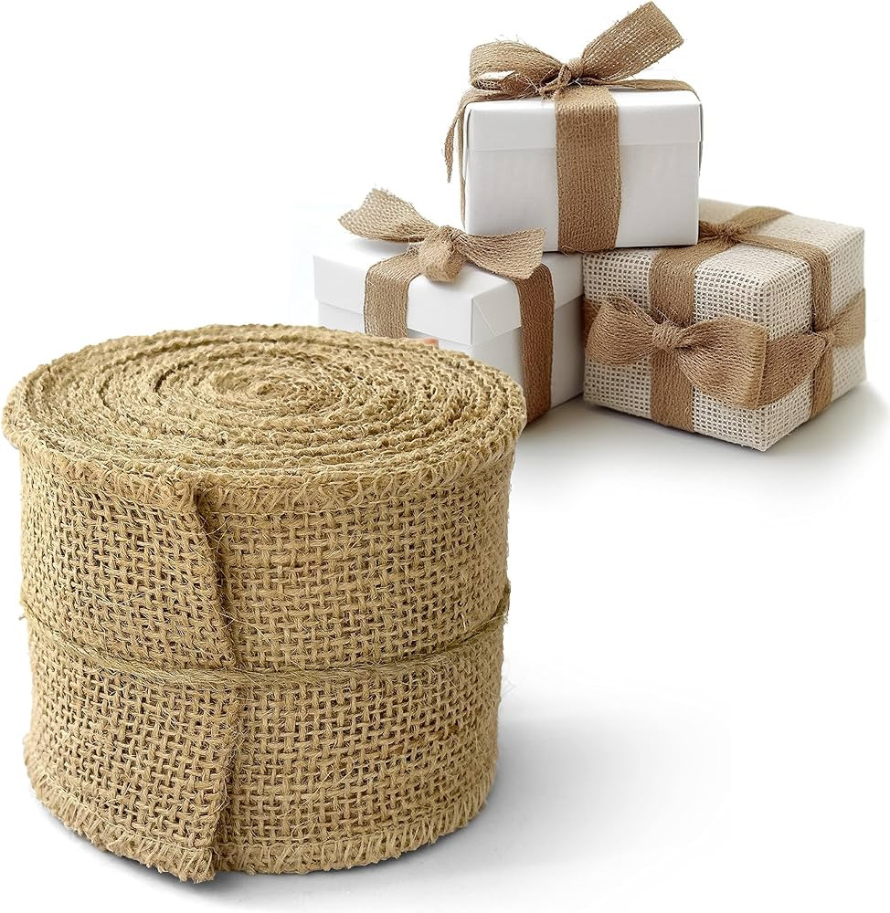 Burlap Ribbon 3 Inch Wide - Burlap Roll Fabric Ribbon, 10 Yard Burlap Ribbon for Crafts, Burlap F... | Amazon (US)