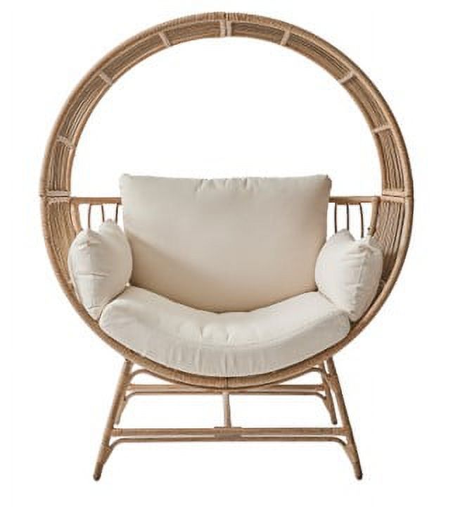 Better Homes & Gardens Bellamy Round Wicker Outdoor Egg Chair, Beige | Walmart (US)