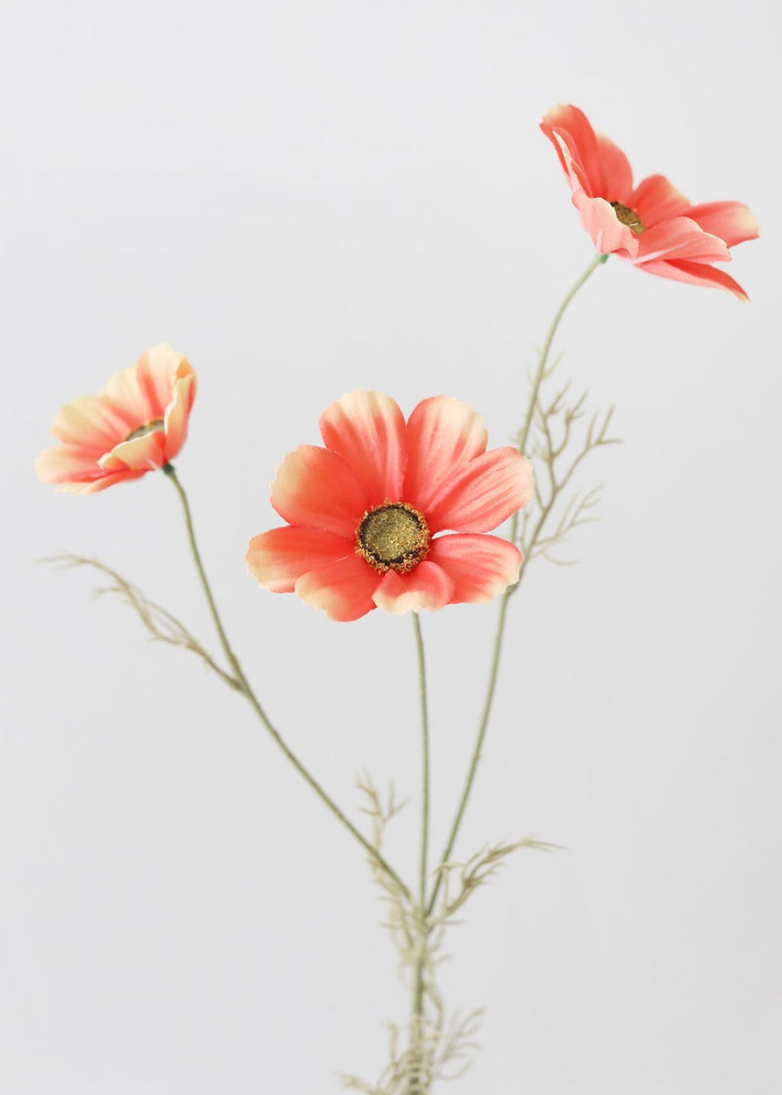 Coral Sunset Artificial Cosmos Wildflowers - 30 | Afloral (US)