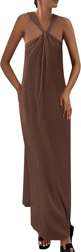 PRETTYGARDEN Womens 2025 Casual Long Summer Dresses Sleeveless Strappy Loose Flowy Beach Vacation... | Amazon (US)