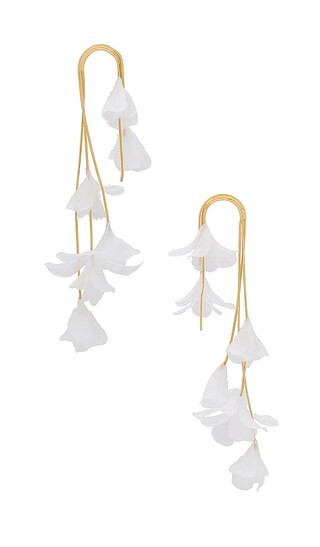 Florence Multi Drop Earring in White & Gold | Revolve Clothing (Global)