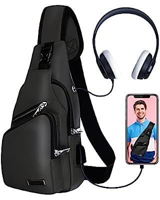 Small Black Sling Crossbody Backpack Shoulder Bag for Men Women, Lightweight One Strap Backpack S... | Amazon (US)