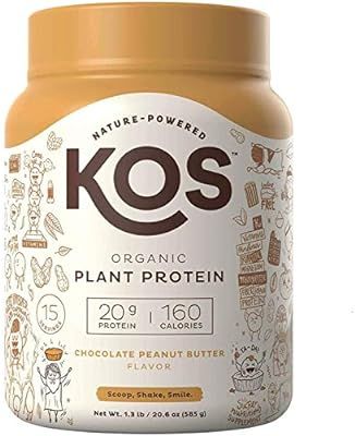 KOS Organic Plant Based Protein Powder – Raw Organic Vegan Protein Blend, 1.3 Pound, 15 Serving... | Amazon (US)