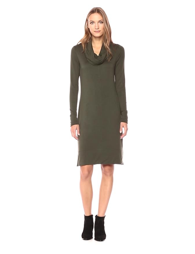 Daily Ritual Women's Supersoft Terry Long-Sleeve Cowl Neck Dress | Amazon (US)
