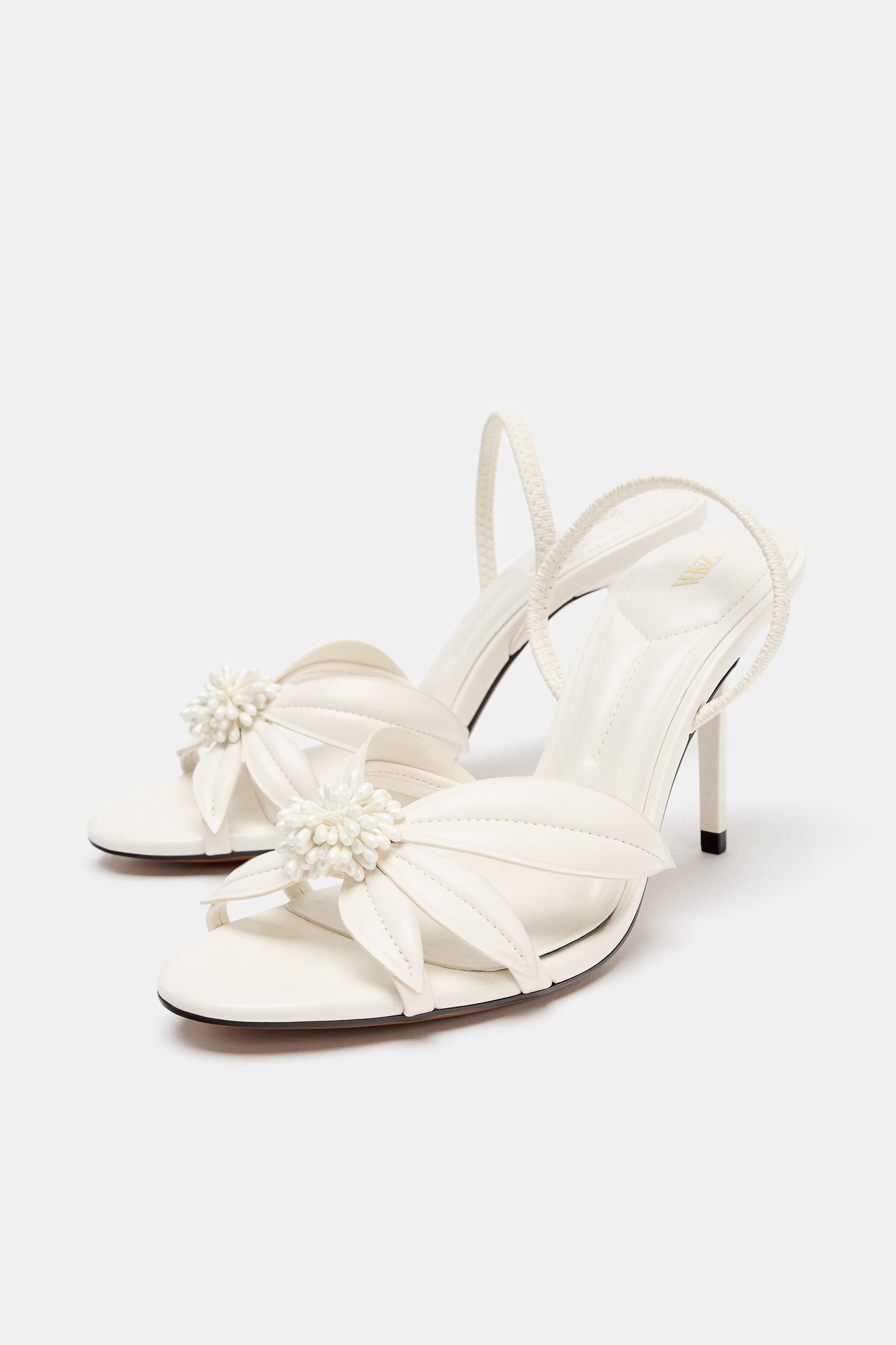HEELED SANDALS WITH FLOWER DETAIL | Zara UK