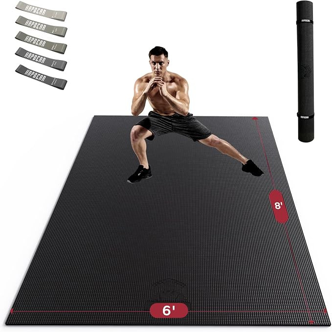 HAPBEAR Large Exercise Mat-6'x4'/7'x5'/6'x8'/6'x9'/6'x10'/6'x12'x 1/3"(8mm) | Amazon (US)
