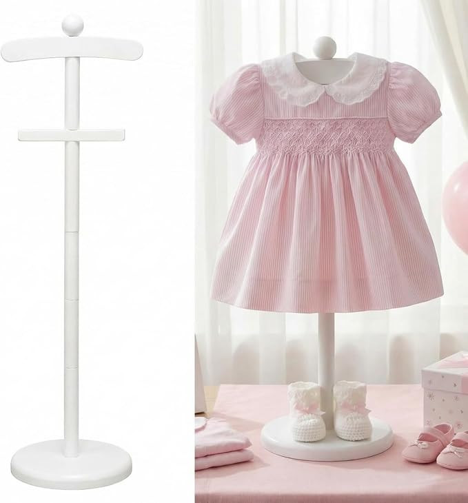 Baby Clothes Display Stand Wooden Baby Shower Clothes Rack, White | Amazon (US)