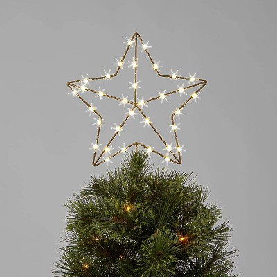 11.75in LED Lit Star with Bulb Bursts Tree Topper Gold - Wondershop™ | Target