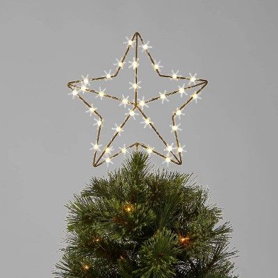 11.75in LED Lit Star with Bulb Bursts Tree Topper Gold - Wondershop™ | Target