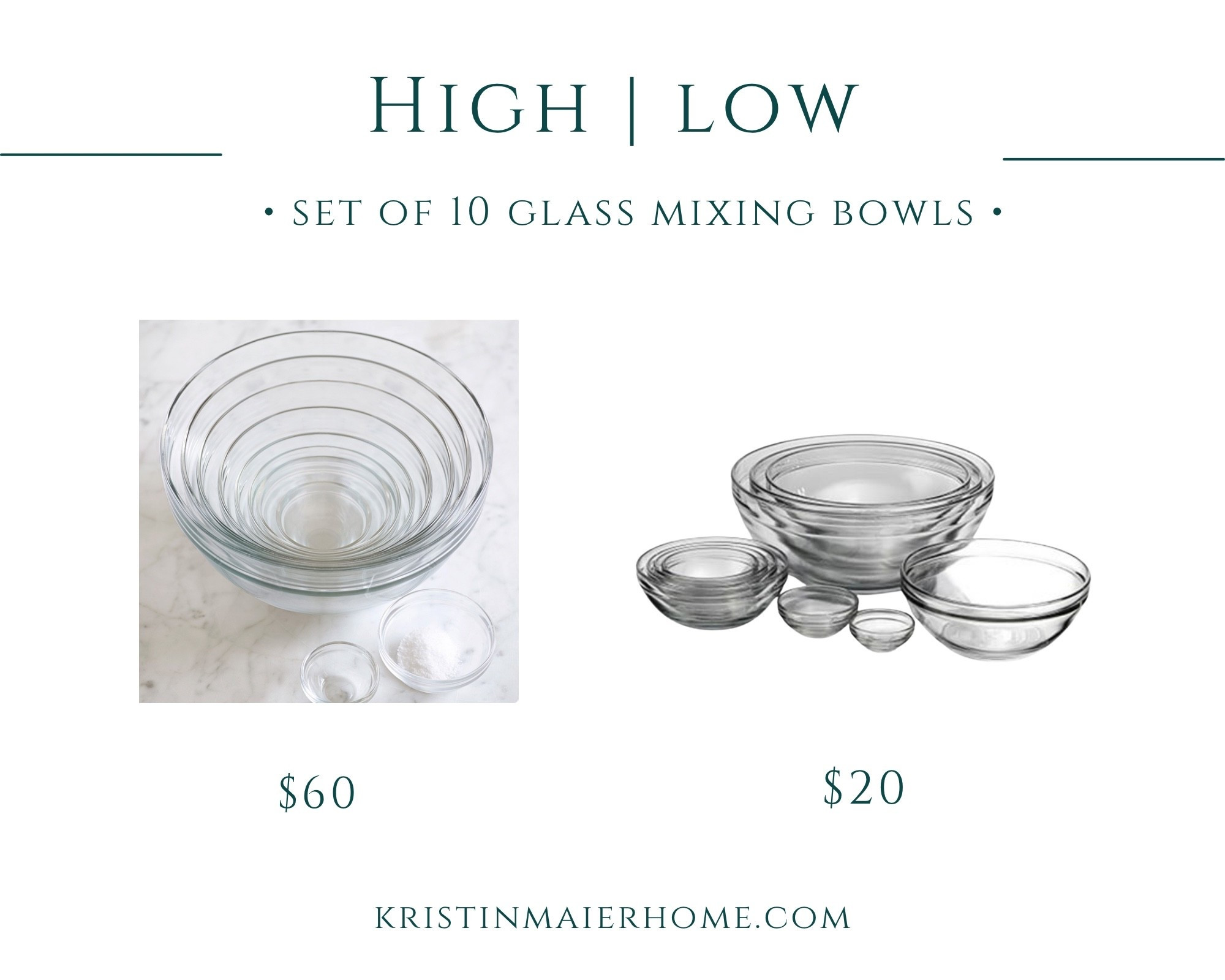 A timeless set of glass mixing bowls that works for prepping, mixing and serving. Each set includes 10 bowls that nest perfectly together. 

#LTKWedding #LTKfoodie #LTKHome
