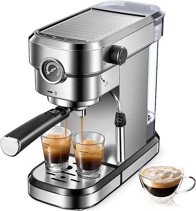 Yabano Espresso Machine, 15 Bar Fast Heating Espresso Coffee machine with Milk Frother Wand for C... | Amazon (US)