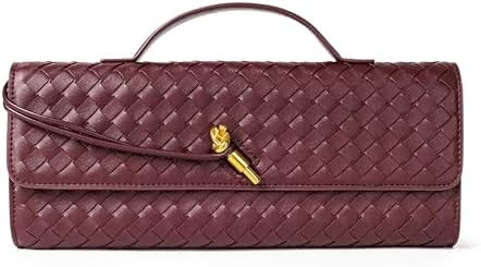 Woven Purse for Women Evening Clutch Woven Leather Handbags Crossbody Bag Formal Evening Bag | Amazon (US)
