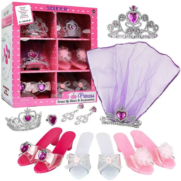 Click N' Play Girls Princess Dress Up Set, High Heels, Earrings, Ring and Accessories - Walmart.c... | Walmart (US)
