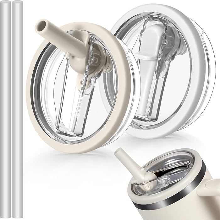 40oz Flip Straw Leak Proof Lid for Stanley H2.0 Quencher Protour Tumbler, 2 Pack Spill Proof Lid ... | Amazon (US)