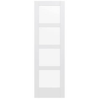 JELD-WEN 32 in. x 96 in. MODA Primed PMC1044 Solid Core Wood Interior Door Slab w/Clear Glass THD... | The Home Depot