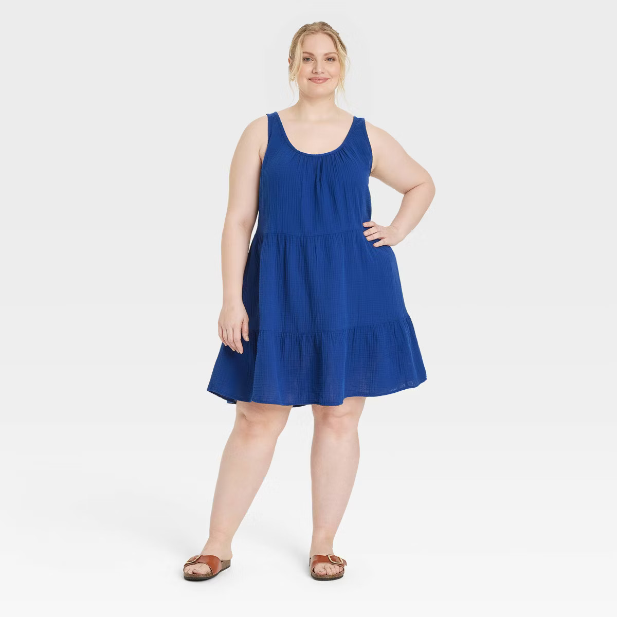 Women's Mini Sundress - Universal Thread™ Black 3X: Scoopneck, Sleeveless, Side Pocket | Target