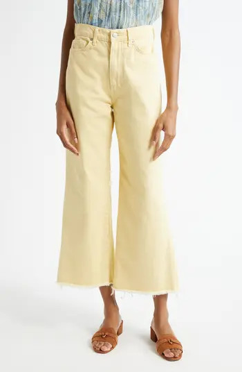 Veronica Beard Taylor High Waist Fray Hem Crop Wide Leg Jeans | Nordstromrack | Nordstrom Rack