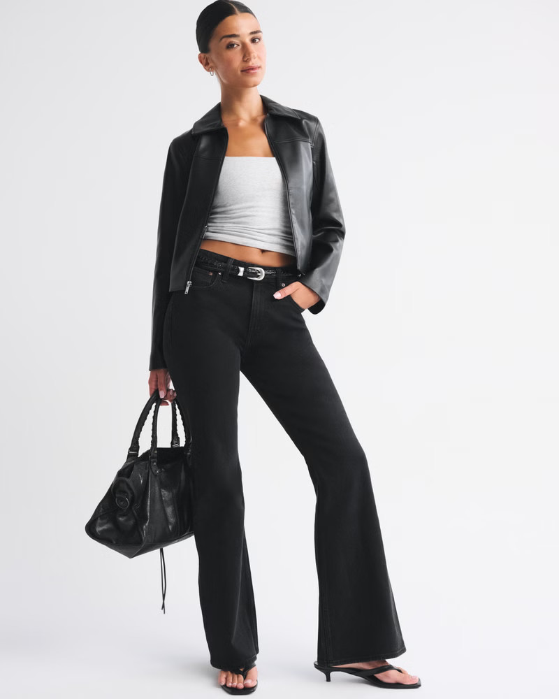 Women's Curve Love High Rise Bootcut Lace Jean | Women's | Abercrombie.com | Abercrombie & Fitch (US)