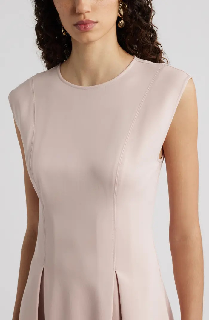 Pleated Cap Sleeve Ponte Dress | Nordstrom