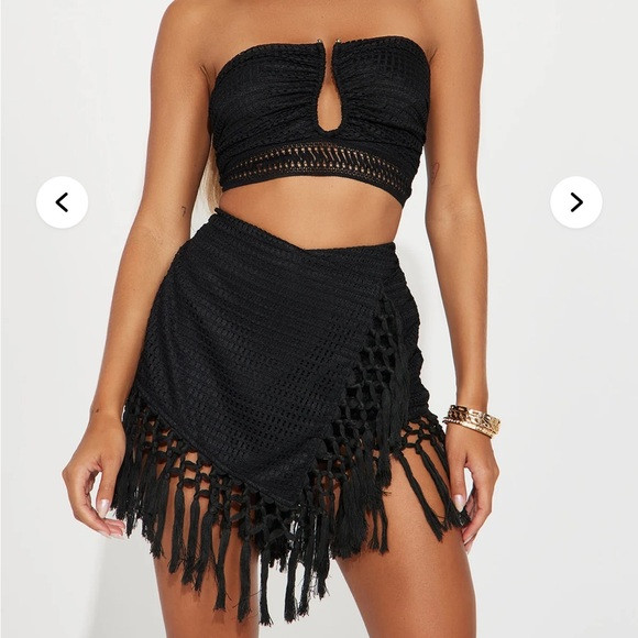 Fashion Nova Black Crochet Skirt Set | Poshmark