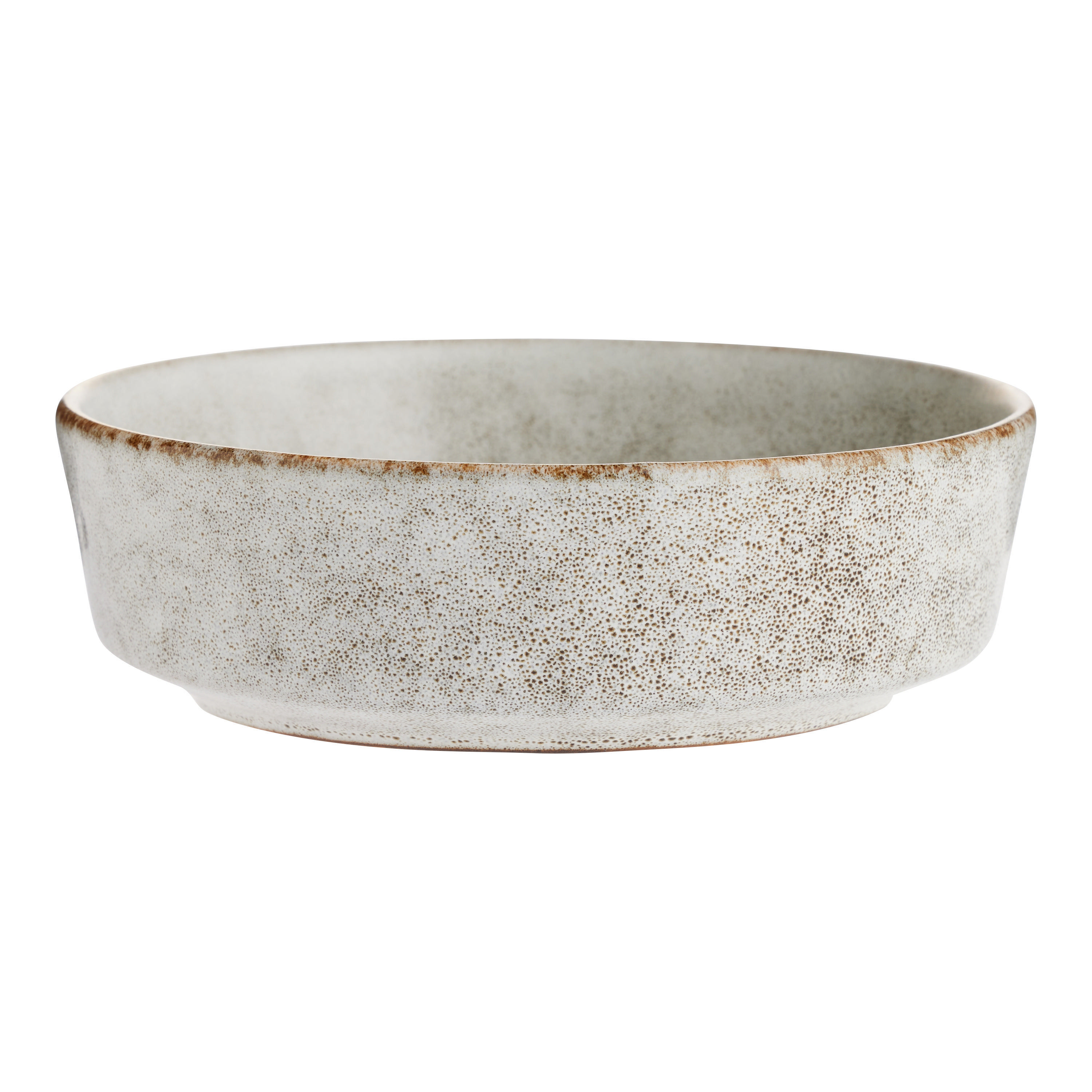 Vita Ivory And Brown Reactive Glaze Bowl - World Market | World Market