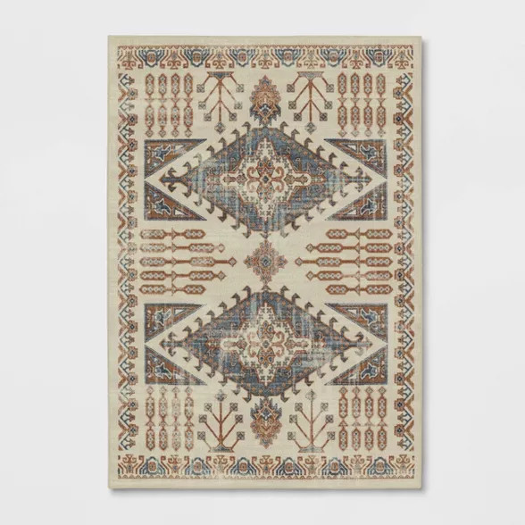 Albany Double Diamond Center Medallion Persian Style Rug Tan - Threshold™ | Target