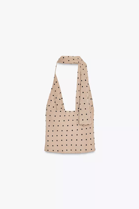 POLKA DOT HALTER SCARF TOP | Zara US