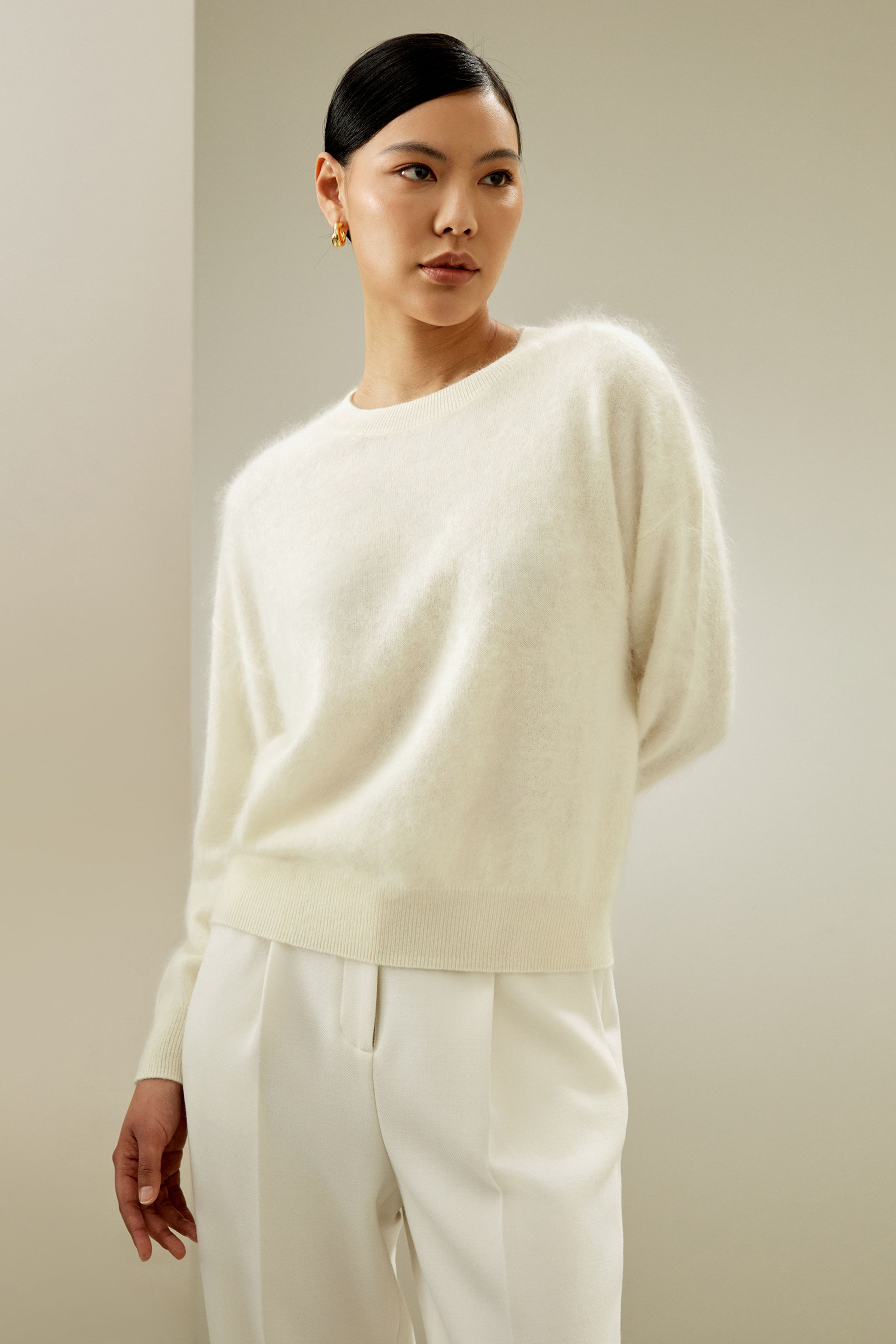 Pull en cachemire à épaules tombantes | LilySilk