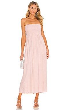Lovers and Friends Fielle Midi Dress in Baby Pink from Revolve.com | Revolve Clothing (Global)