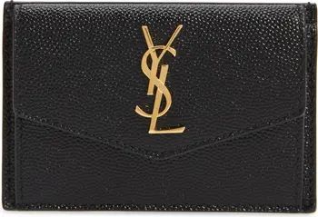 Uptown Pebbled Leather Flap Card Case | Nordstrom