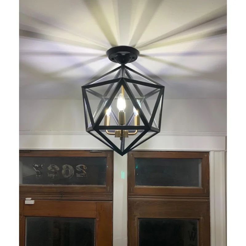 Namaka 3 - Light 14'' Unique/Statement Geometric Semi Flush Mount | Wayfair North America